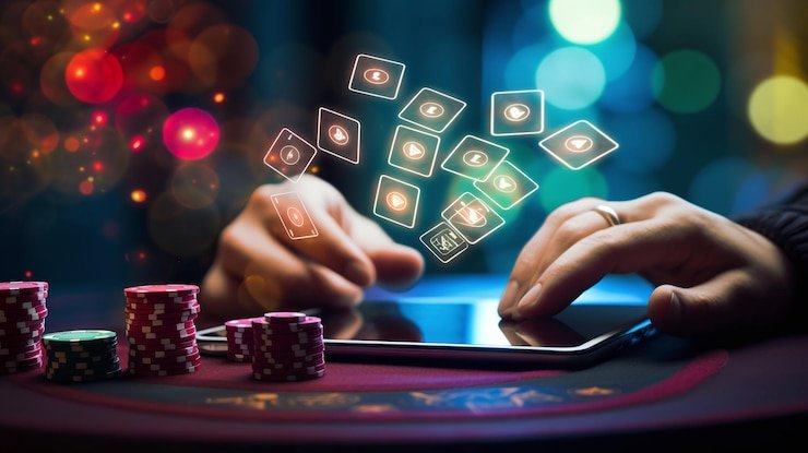wdsukses live-dealer poker table with 6-seat setup and real dealer